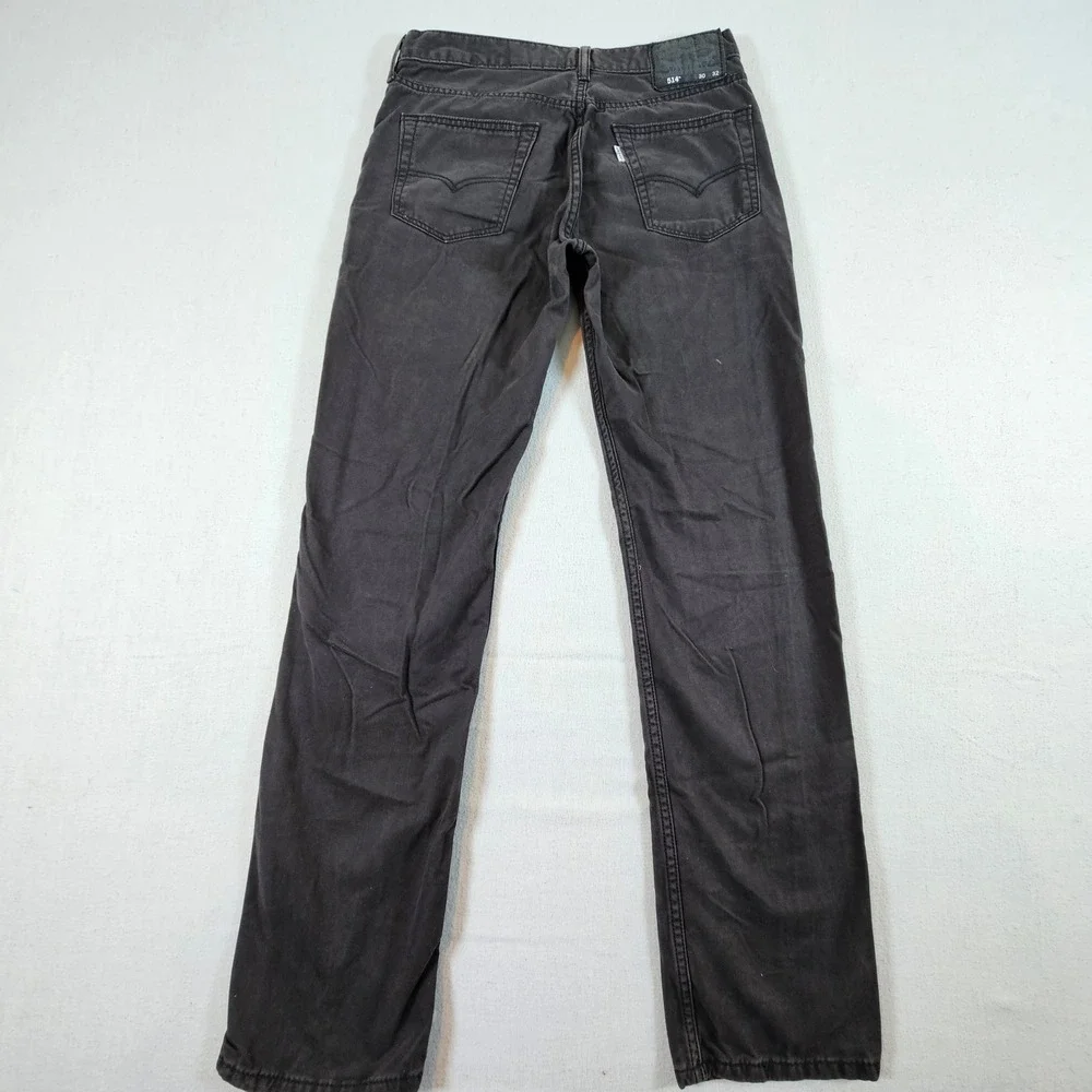 Levi's 514 Straight Fit Jeans Mens 30x32 Black Faded Denim Pants